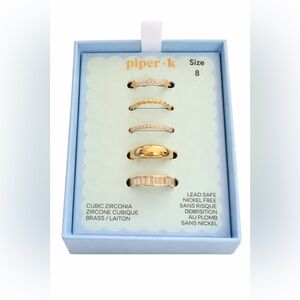 Piper Gold and Silver Cubic Zirconia Ring Set